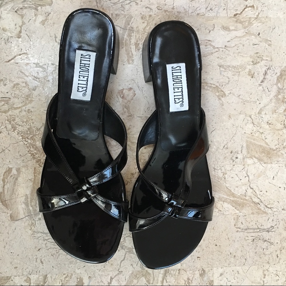 Slip On Low Heel Open Toe Sandal by Silhouttes 9M